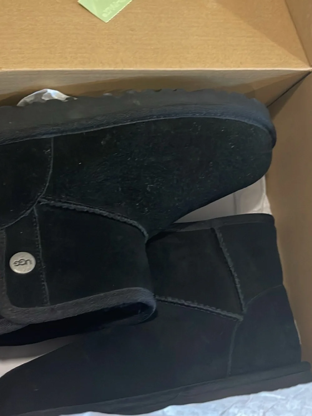 UGG Kids Black Mini Suede Boots